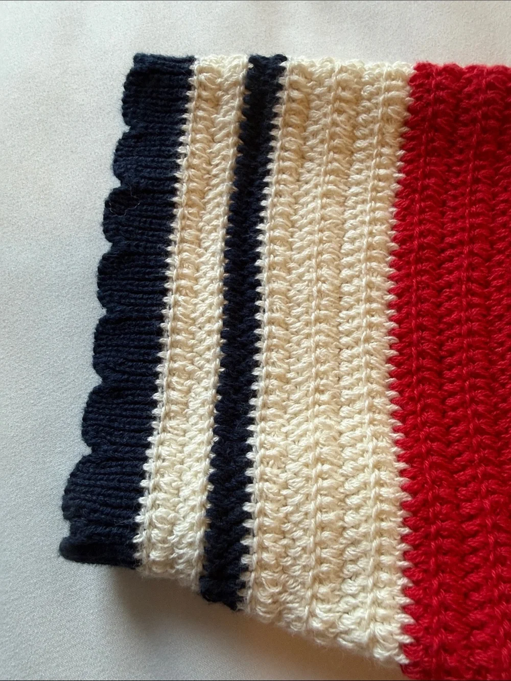 Universal Thread Red, Navy & Cream Striped Knit Short-Sleeve Top